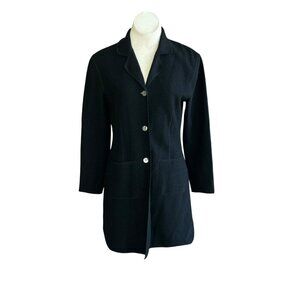 Dean & White Black 100% Boiled Wool Duster Sweater Coat Size Small